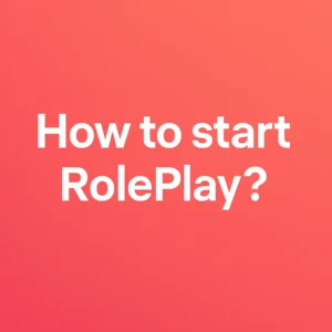 Bold white text on a coral-pink gradient background reads: "How to start RolePlay?" — a simple visual prompt for exploring erotic roleplay in relationships.