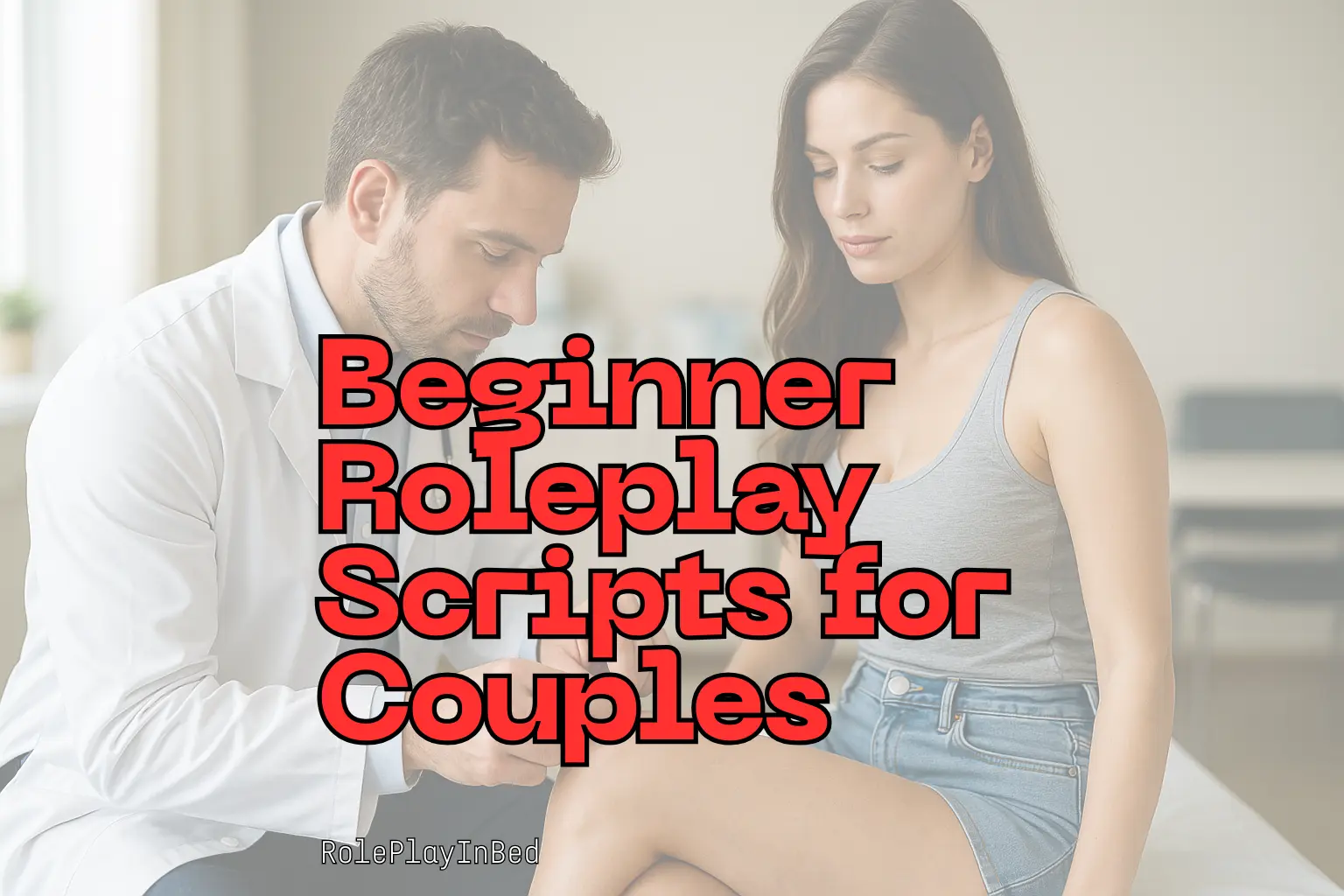 Doctor and woman sitting close in a playful setting Beginner Roleplay Scripts for Couples