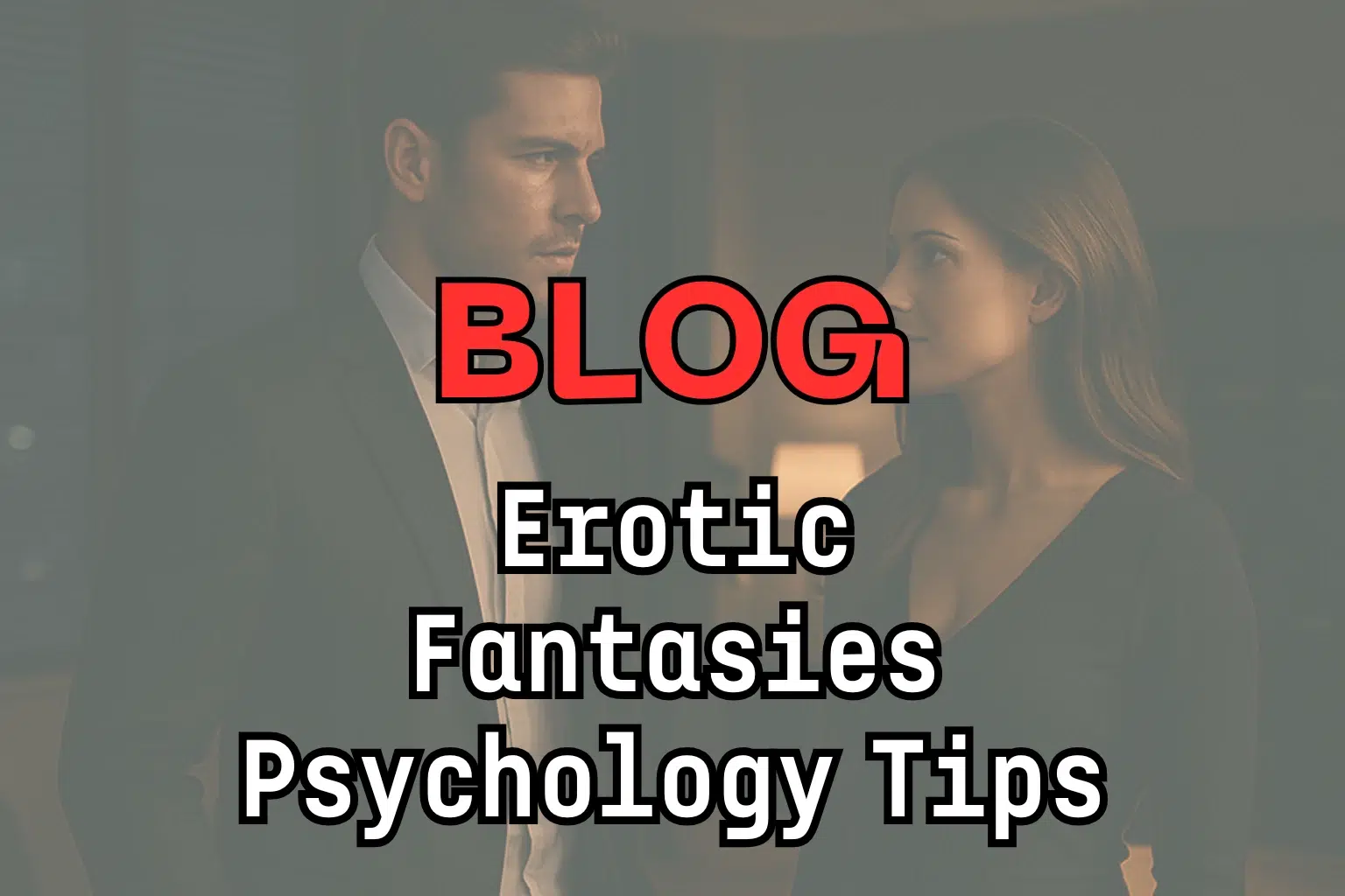 Couple in an intimate conversation - erotic fantasies psychology blog cover image.